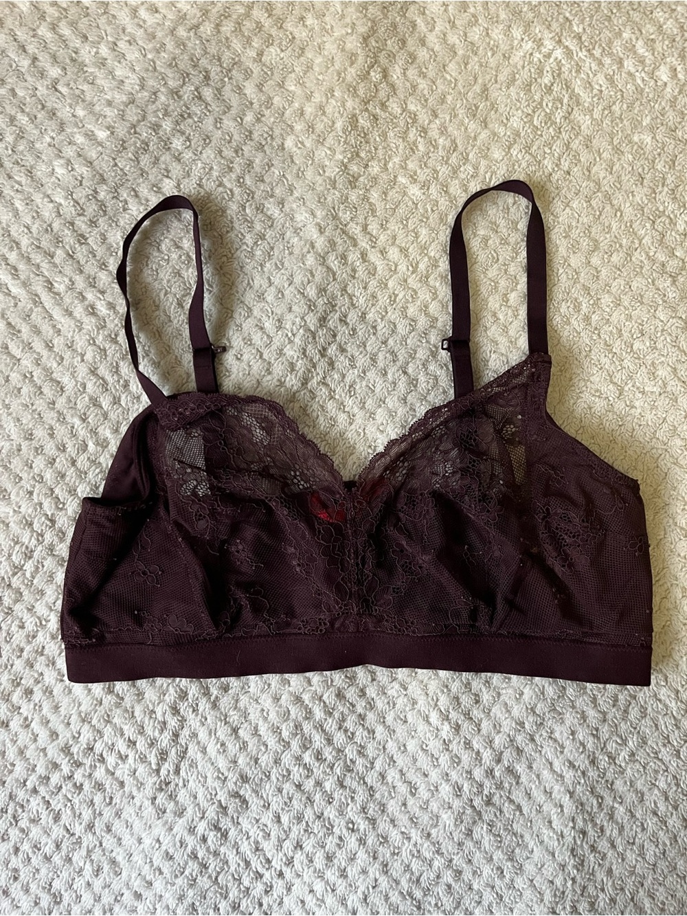 SPANX Spotlight On Lace Bralette burgundy XL Like New intimate romantic lace